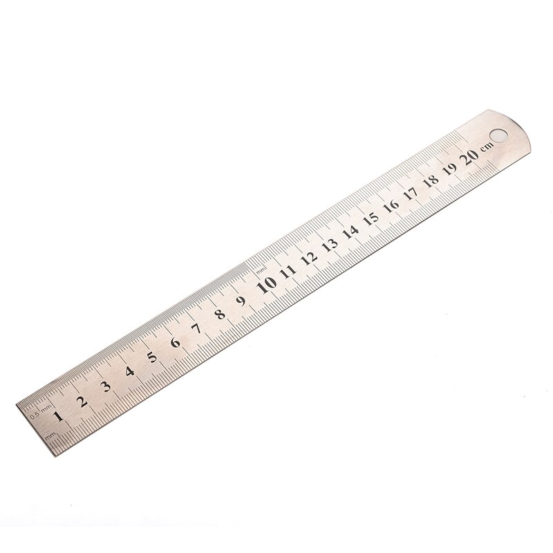 20 centimetri in Metallo Righello in Acciaio Inox Regola Metrica di Precisione Doppia Faccia Strumenti di Misura di Scuola Forniture per Ufficio Accessori