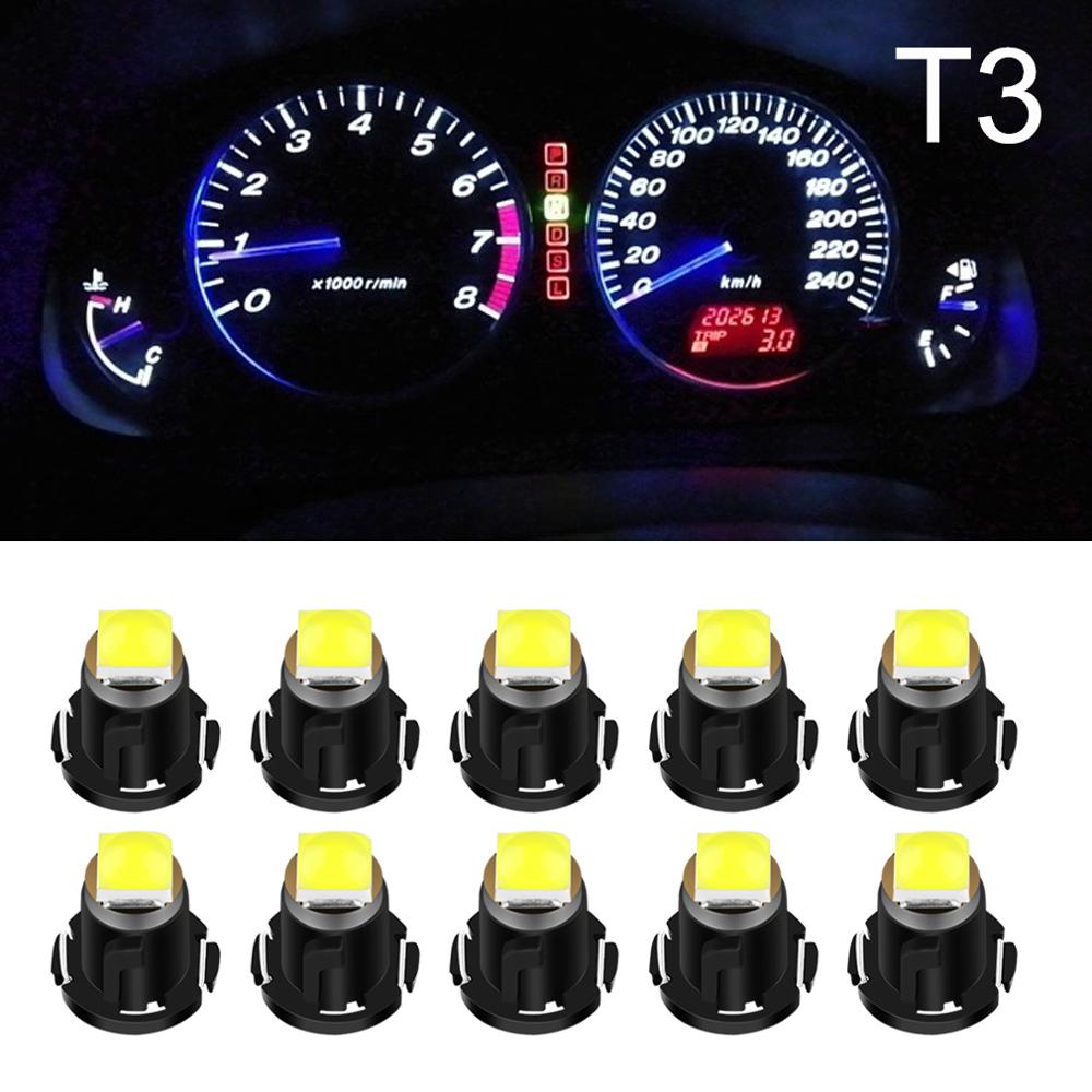 10 Pcs T3 Led Super Heldere 3030 Led Chips Auto Board Instrument Panel Lamp Auto Dashboard Warming Indicator Wedge Light