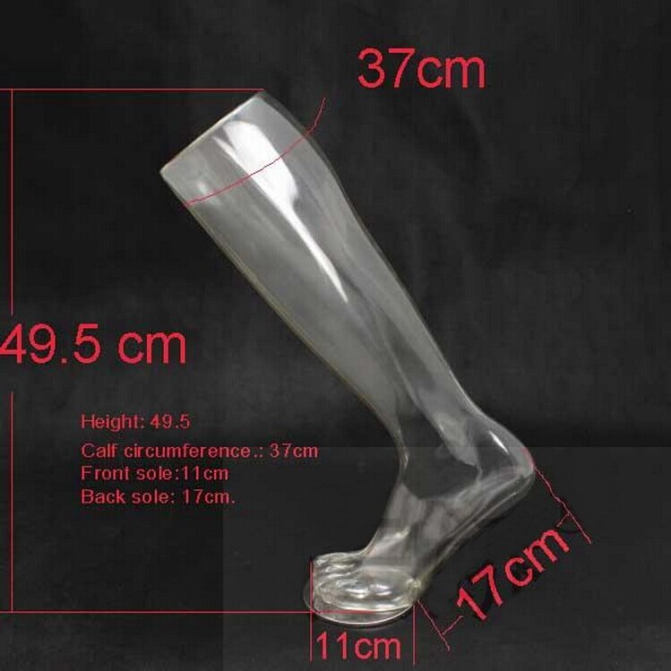 transparent bein männlichen fuß beine schaufensterpuppe, kunststoff Mannequin fuß stehen für schuhe socken, bein requisiten bewegung 1pc M00001