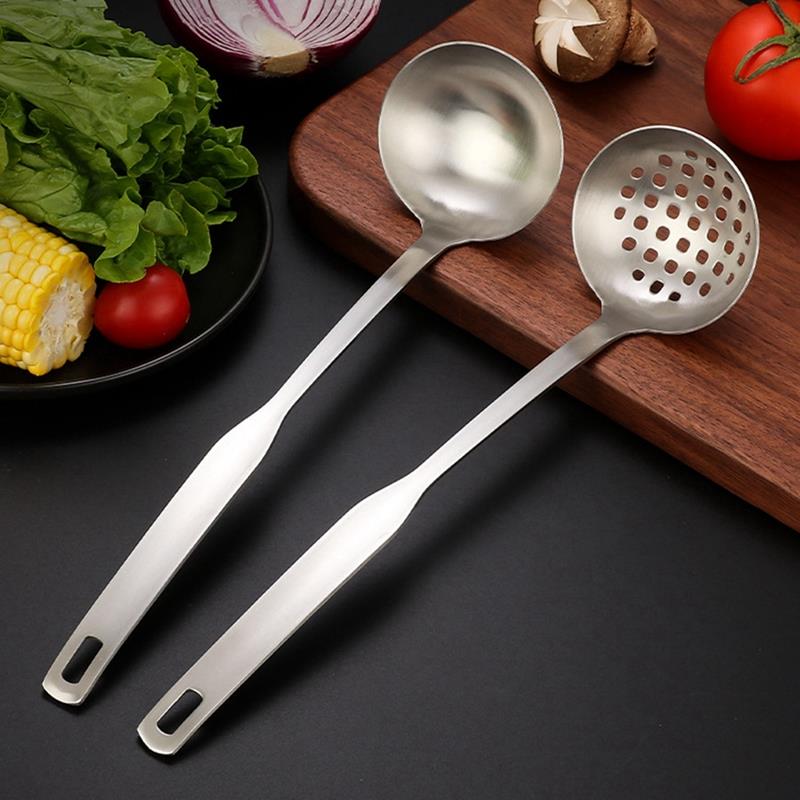 Stainless Steel Kitchen Ladle Long Handle Soup Scoop Slotted Ladle Spoon Baking Cookware for home cocina accesorio