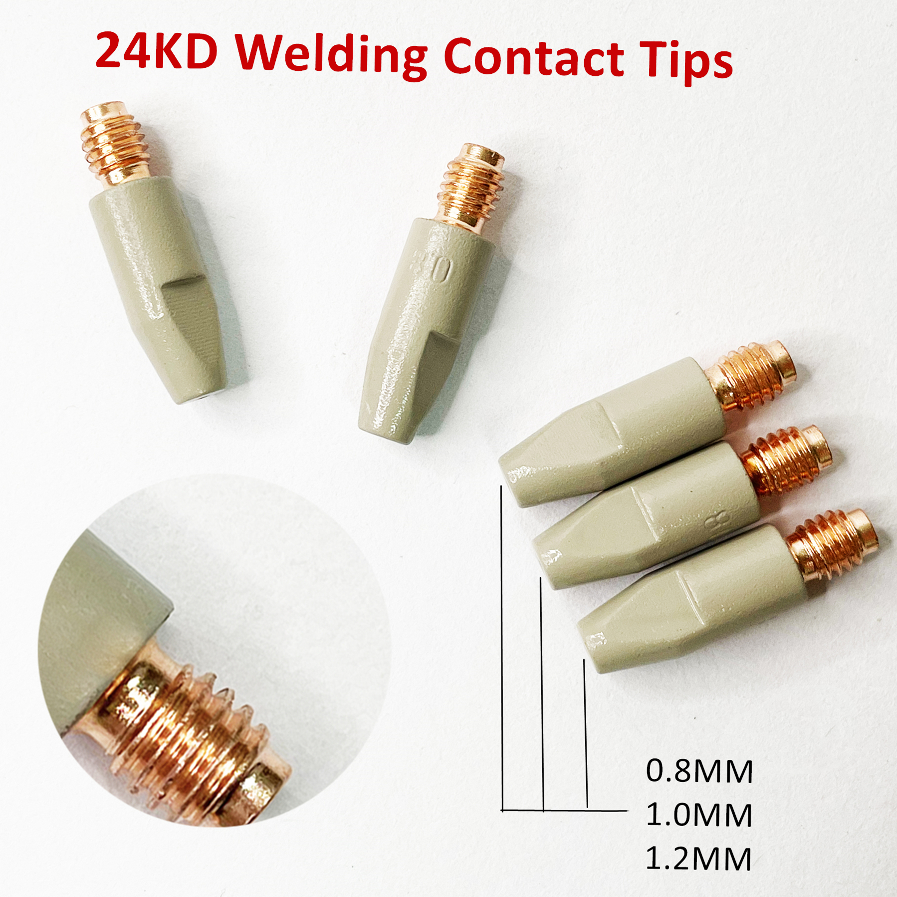 2/5 stk. mig 24kd svejsekontaktdyser, belægningsbeskyttelse, 28mm m6 gasdysedyser, 0.8/1.0/1.2mm mig svejsebrænder, svejseværktøj