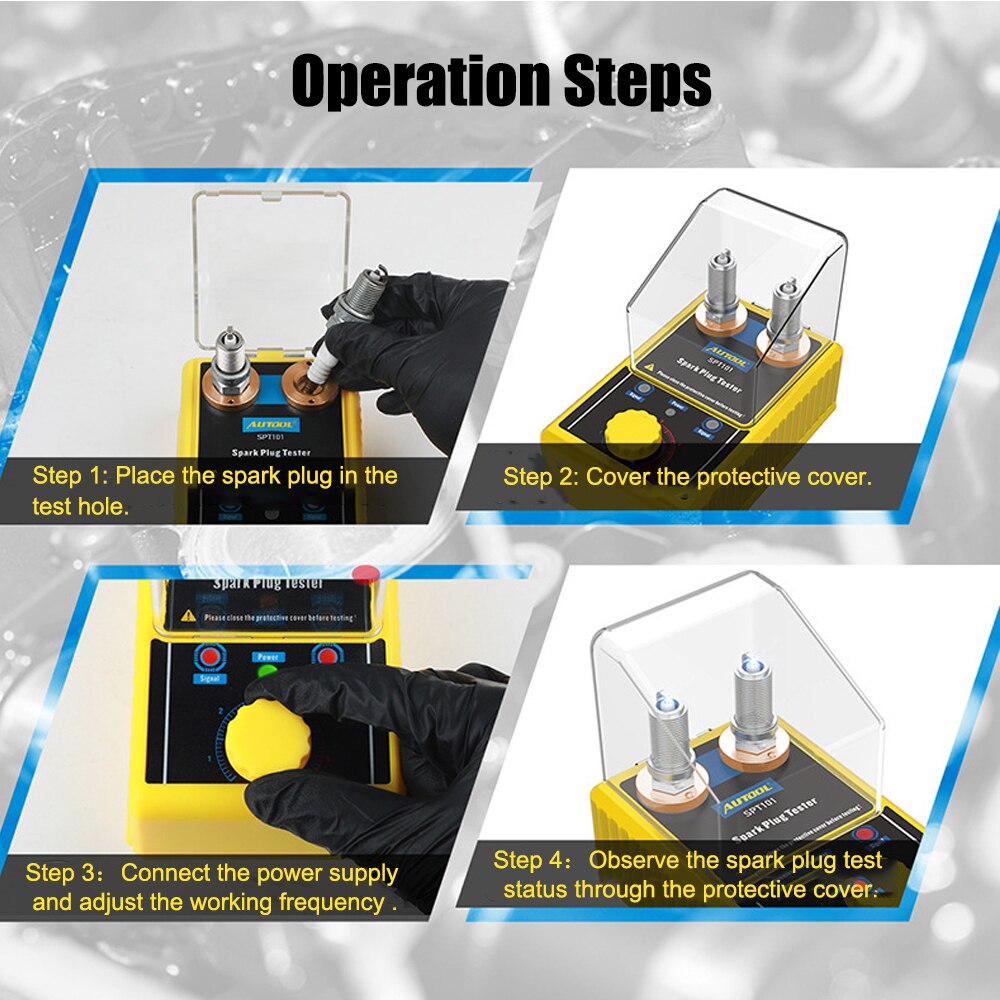 220V 110V Car Spark Plug Tester Ignition Testers for 12V Vehicles 2 Hole Spark Plug Analyzer Automotive Diagnostic Tool