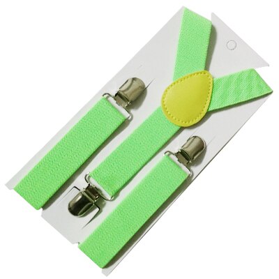 1Pc Soild Kleur Kinderen Riem Verstelbare Bretels Baby Jongens Meisjes Bretels Clip-On Y-Back Braces Elastische kids: fluorescent green