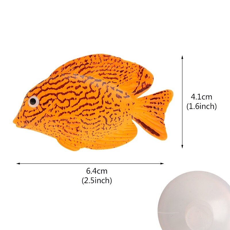 1Pc Fish Tank Landscaping Decoration Tasteless Lifelike Simulation Fish Silica Gel Goldfish Decorate Ornamental Fish with Sucker: C