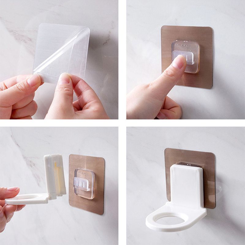 Plast veggfeste såpe sjampo dusj gel dispenser flaskeholder krok henger oppheng bad kjøkken arrangør uten bor