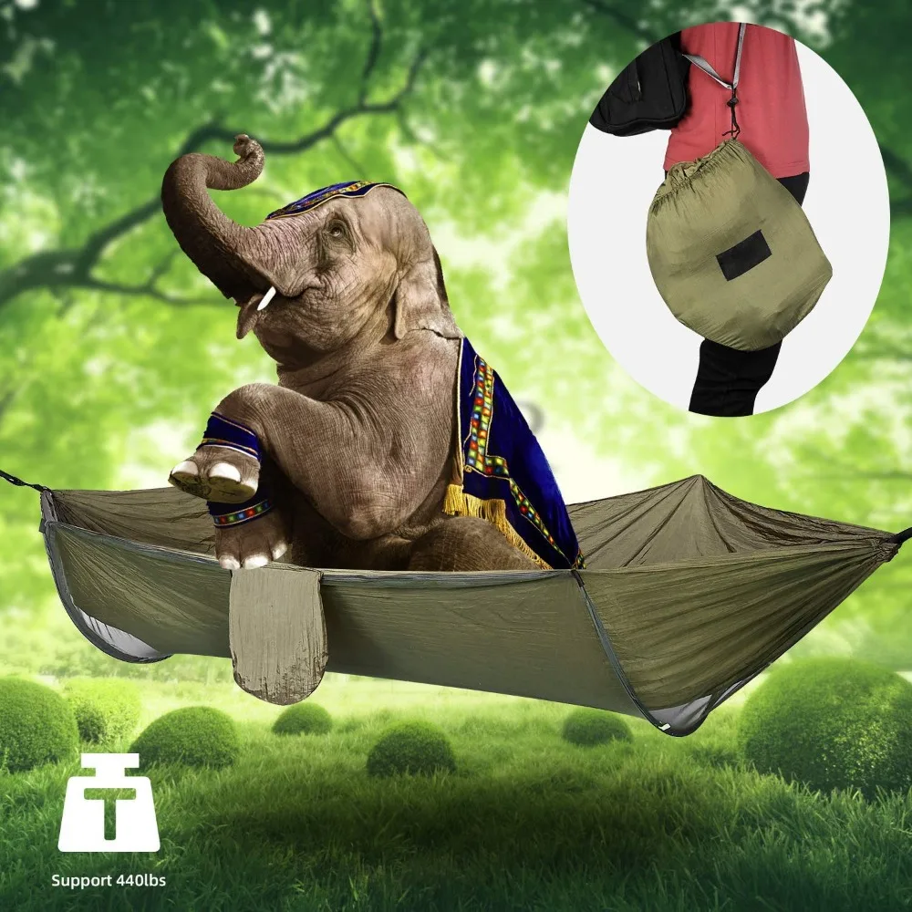draussen Hängematte Zelt Camping automatische Nylon Hängematten Single doppelt mit Moskito netz tragbare Hängematte 2 Personen Garten Hängematten