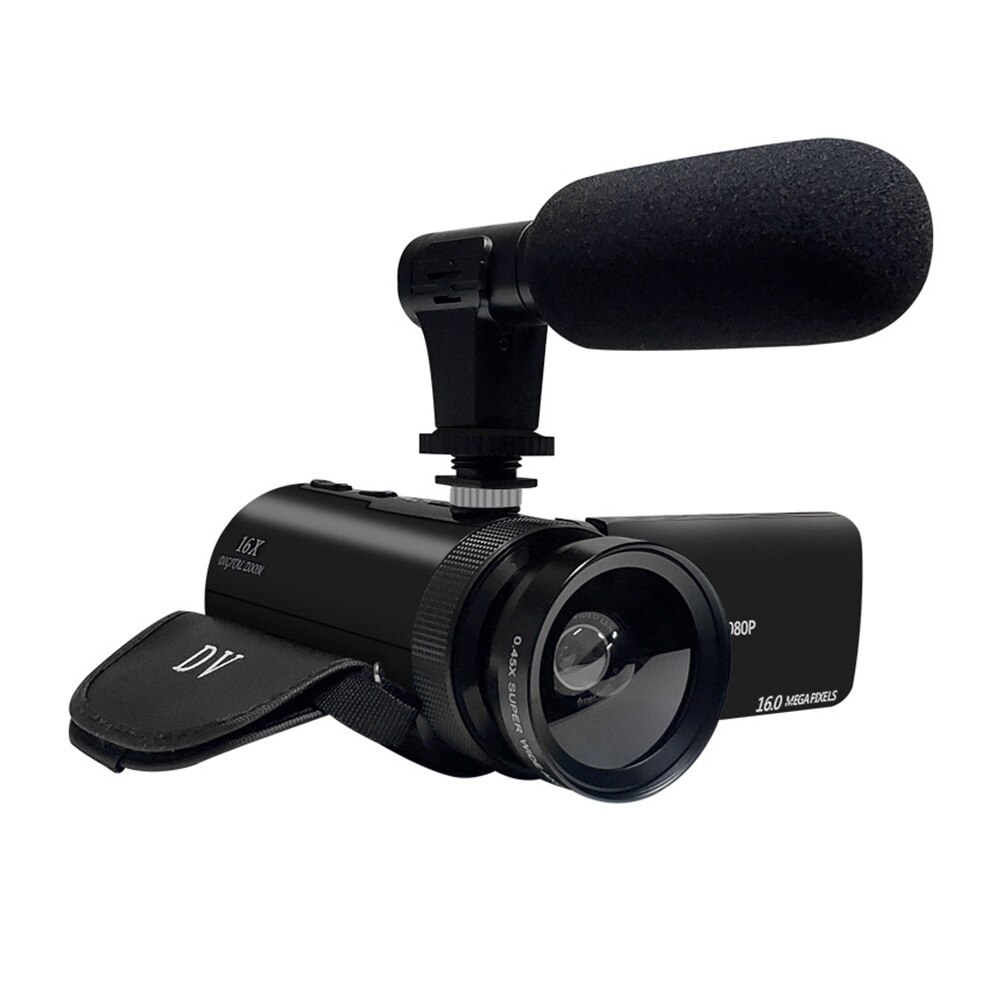 Hd 1080P Digitale Video Camera Met Microfoon Hd 1080P Camcorder 16x Digitale Zoom Camera Camcorder 2.4 Inch Scherm lichtgewicht: angle lens