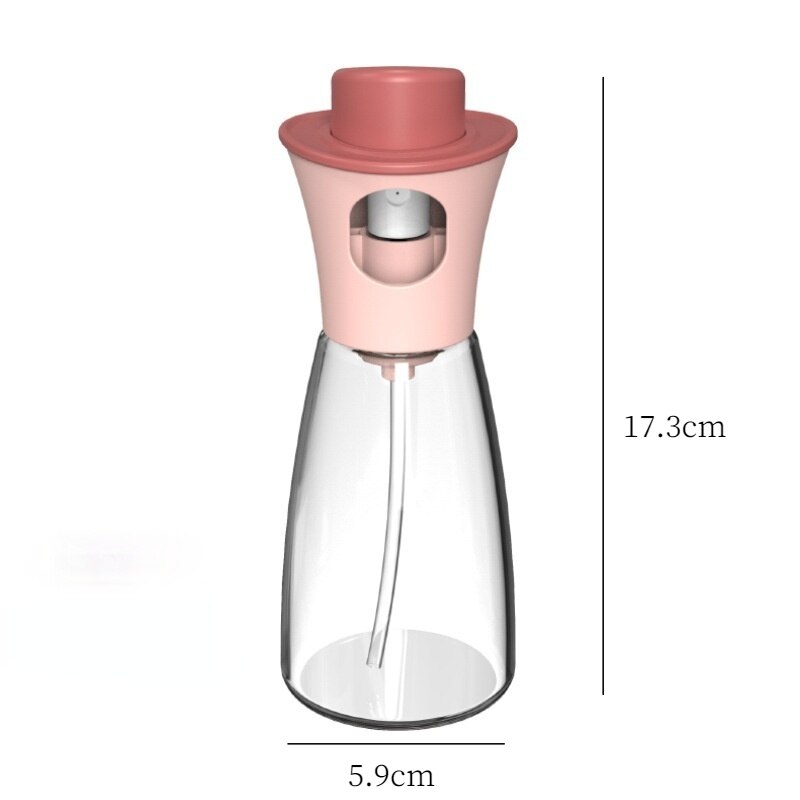 Spray Oil Dispenser Barbecue Glass Oil Spray Bottle for Oil Soy Sauce Vinegar Sprayer Seasoning Bottle Kitchen Accessories: Pink 150ML
