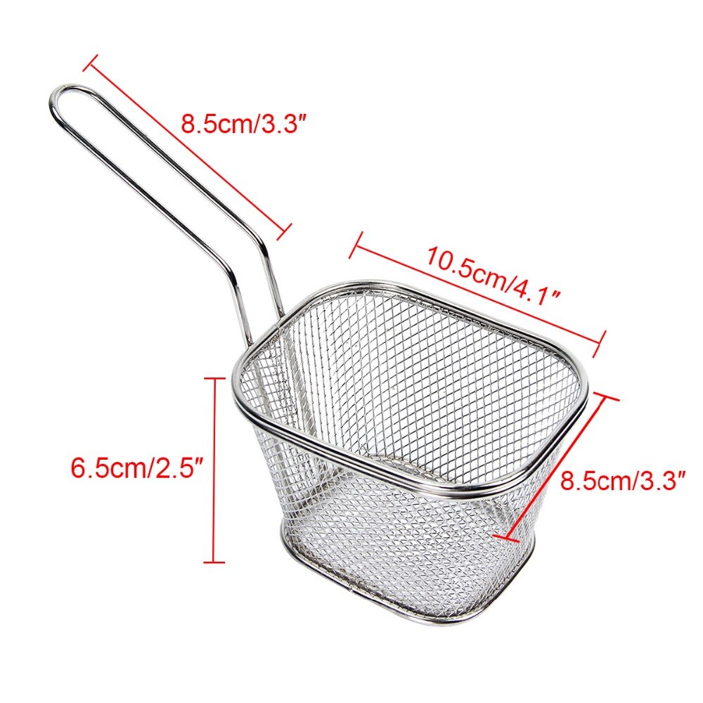 Mini Stainless Steel Frying Basket Strainer Fries Basket Mesh Kitchen Cooking Chef Tools Kitchen Cook Tool Backet Strainer Frie