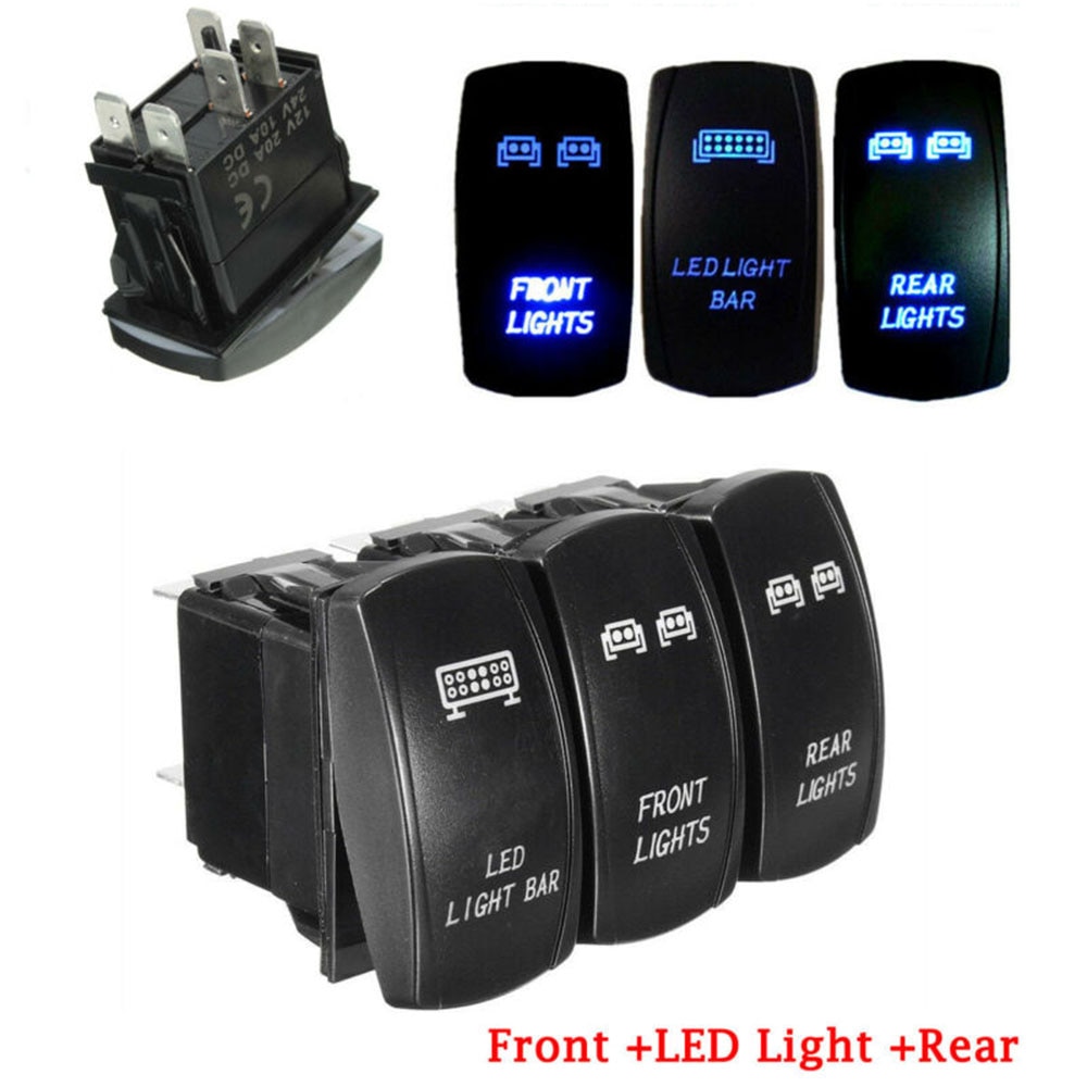 3 * Voor & Achter & Led Verlichting Bar Rocker Switch Voor Utv Polaris Rzr 4 Xp 900 1000 Rangers/Boten/Auto 'S/Vrachtwagens/Machines/ Tractor