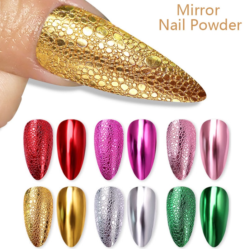 BORN PRETTY Mirror Nail Glitter Powder Metal Shining Gold Sliver Nail Pigment Dust PowerChrome For Gel Polish Nail Decoration