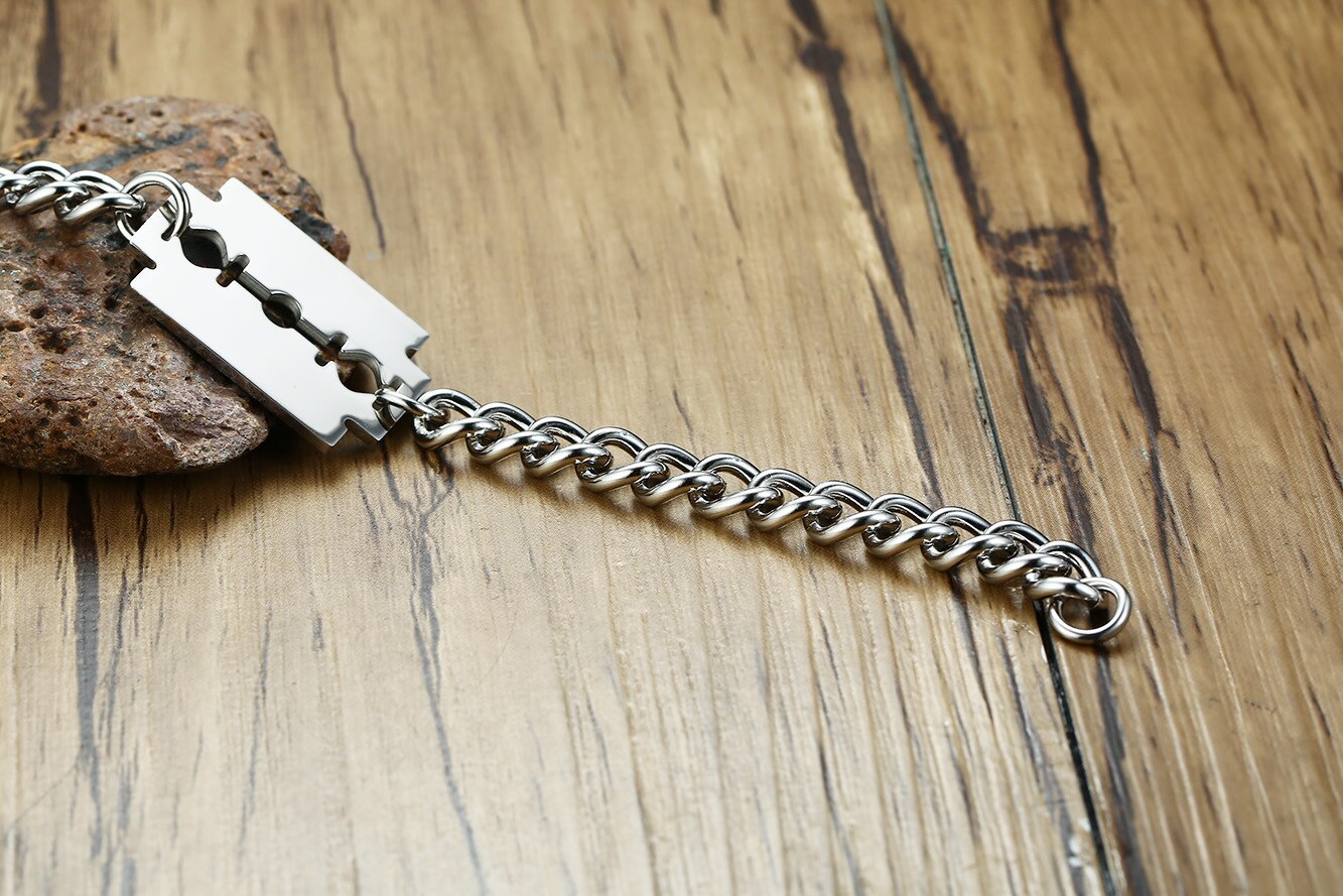 RUIYI C5 steel bangle manbracelet crooss shape jewelry most popular bracelet for man blade birthday