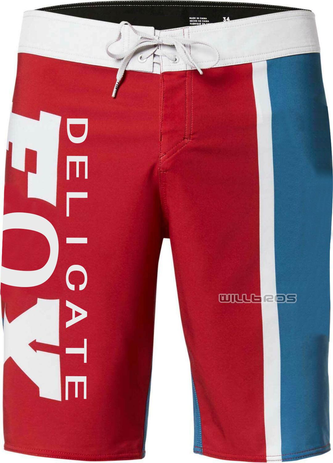Délicat Fox Victory Stretch four été conseil Short maillot de bain natation homme pantalon court noir blanc: Red Blue / 36