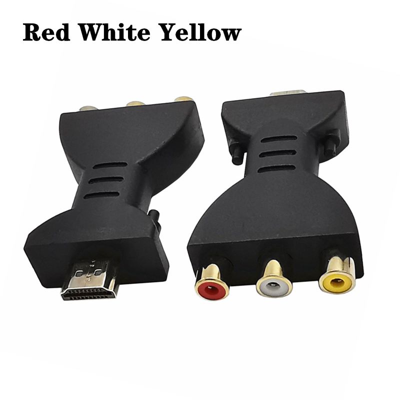 Câble adaptateur HD HDMI vers AV, tête de Lotus 3RCA, rouge, blanc, jaune/rouge, vert, bleu, lecteur connecté à l'adaptateur TV: Black
