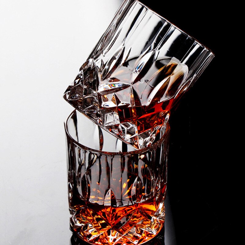1/2/4/6Pcs Vintage Whiskey Glasses Bourbon Glass Ultra-Clear Layer Vodka Bourbon Cocktail Scottish Glass Bar