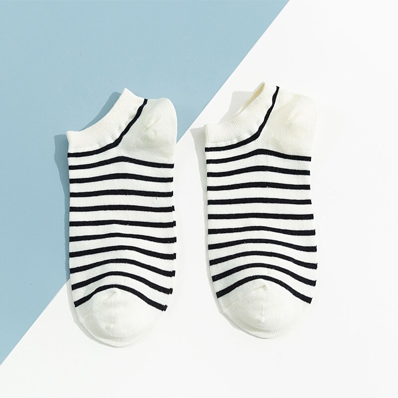 1 paar schattige harajuku-sokken in britse stijl, blauw gestreepte geruite sokken, geometrische katoenen dames, comfortabele zwarte wintersokken: 2