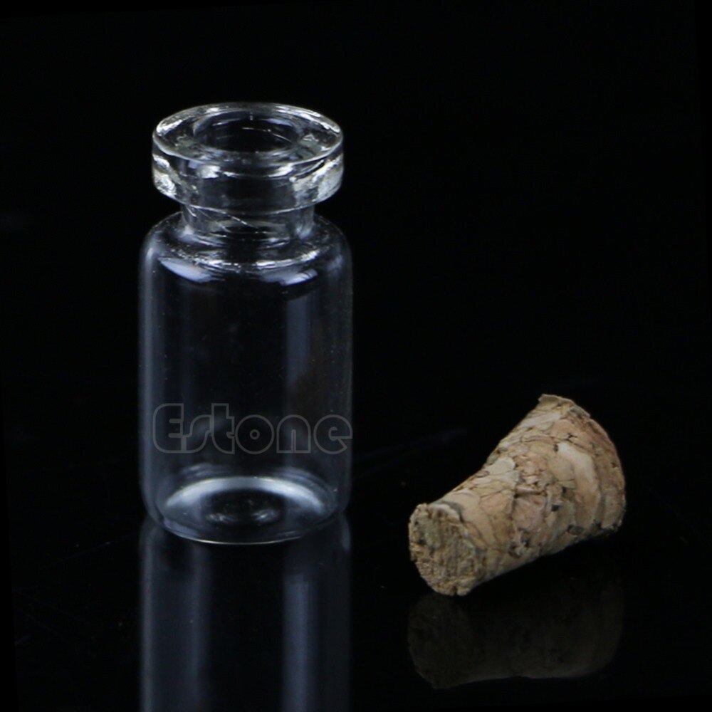 10 sztuk/partia 0.5ml 18x10mm mini fiolka szklana butelka z korkiem wisiorek przechowywania
