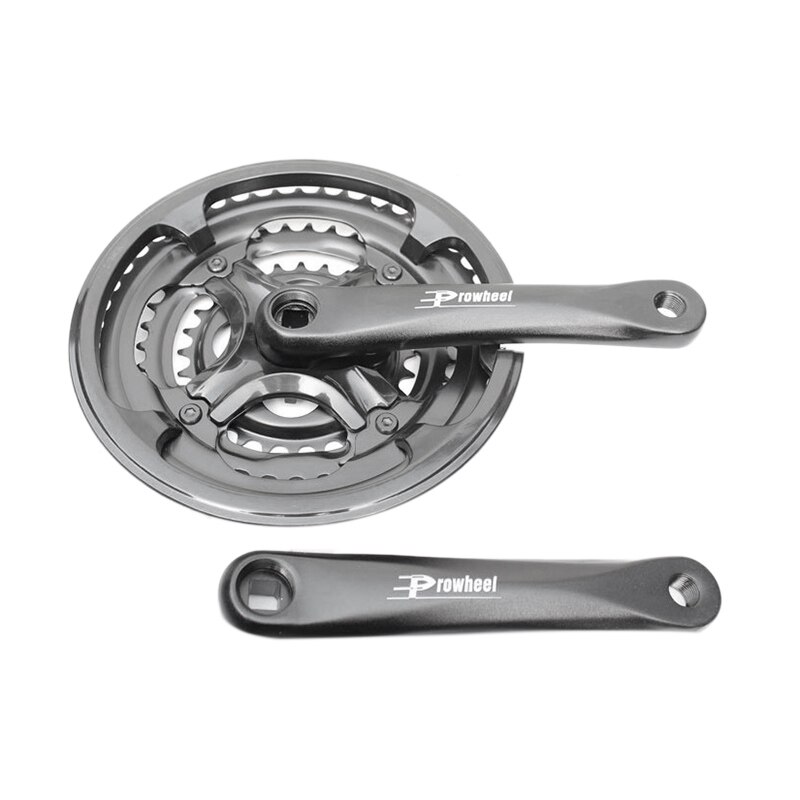 PROWHEEL 21/24-Speed Mountain Bike Aluminum Alloy Shift Crankset 28/38/48T 170mm Hollow Sprocket Bike Crankset