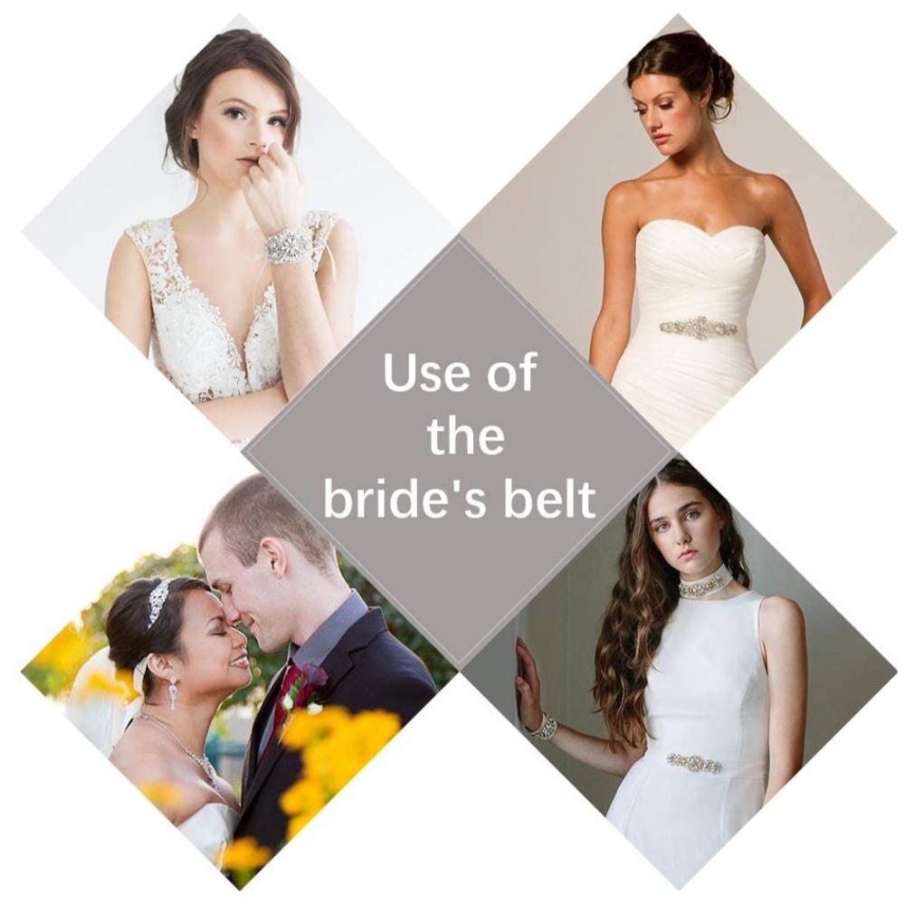 TOPQUEEN S394 Handmade Bridal Belt Wedding Belts Sashes Rhinestone Pearl Beads Belt For Bridal Gowns Belt for Dresses Women