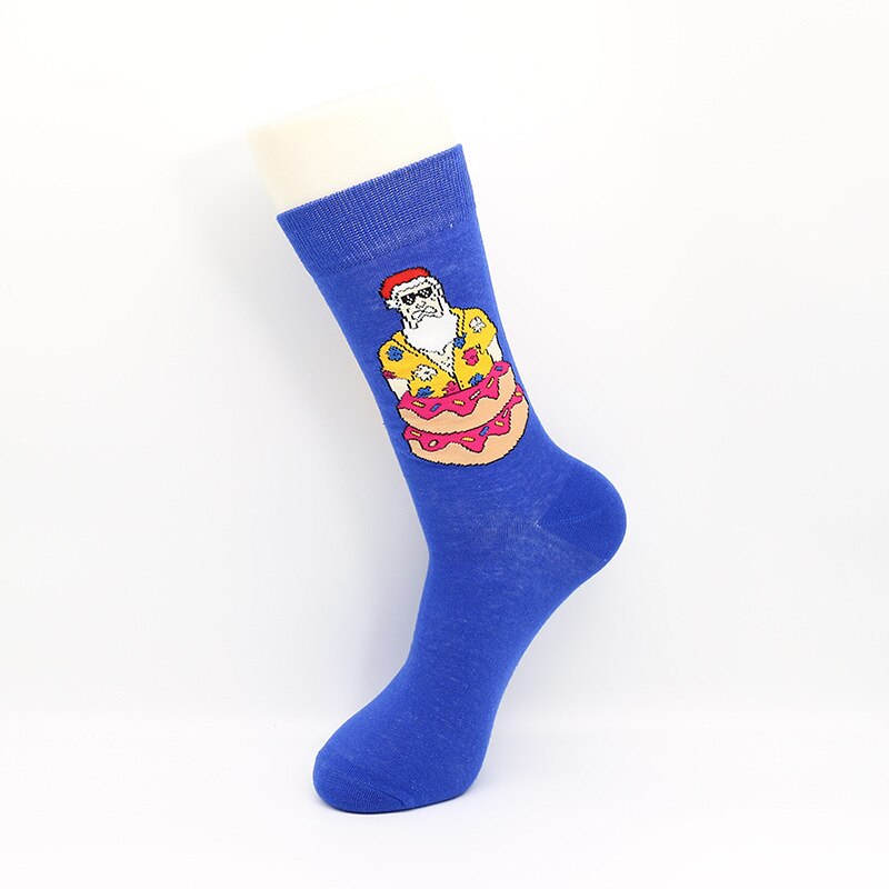 PEONFLY Funny Christmas Tree Snow Happy Socks Men Autumn Winter Harajuku Calcetines Santa Claus Christmas Socks: 7 / EUR39-46