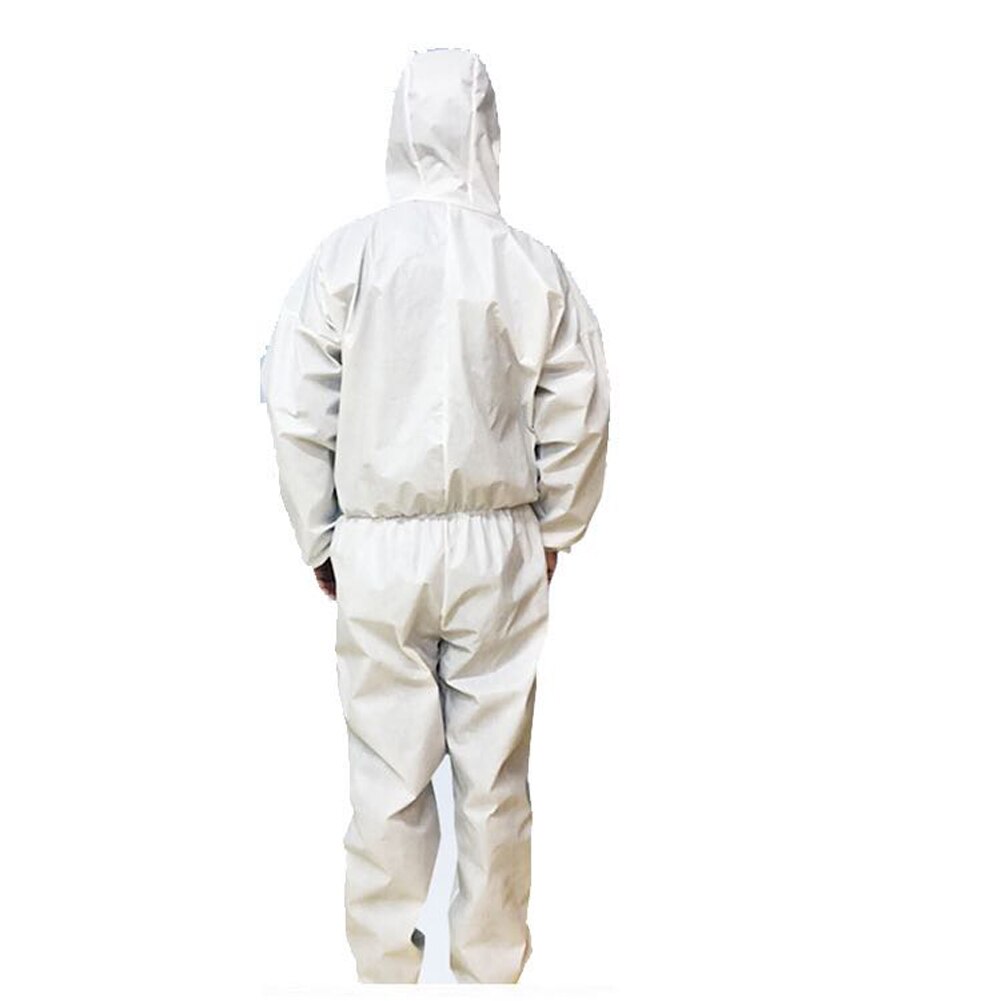 Herbruikbare Wit Hazmat Pak Lange Overall Ziekenhuis Veiligheid Kleding Bescherming Beschermende Anti-Virus Kleding Voorkomen Dust Spray