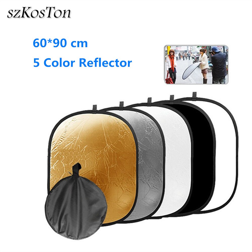 60X90Cm Ovale Reflector Draagbare Opvouwbare Fotografie Studio Photo Opvouwbare Light Reflector Voor Indoor Outdoor Schieten