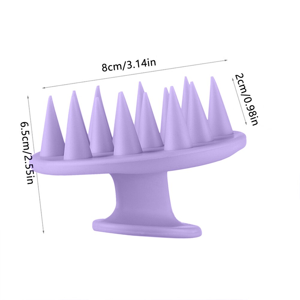 Spazzola per lavaggio capelli doccia in silicone shampoo pettine testa del corpo massaggio del cuoio capelluto pettine doccia bagno terme spazzola per massaggio dimagrante: viola