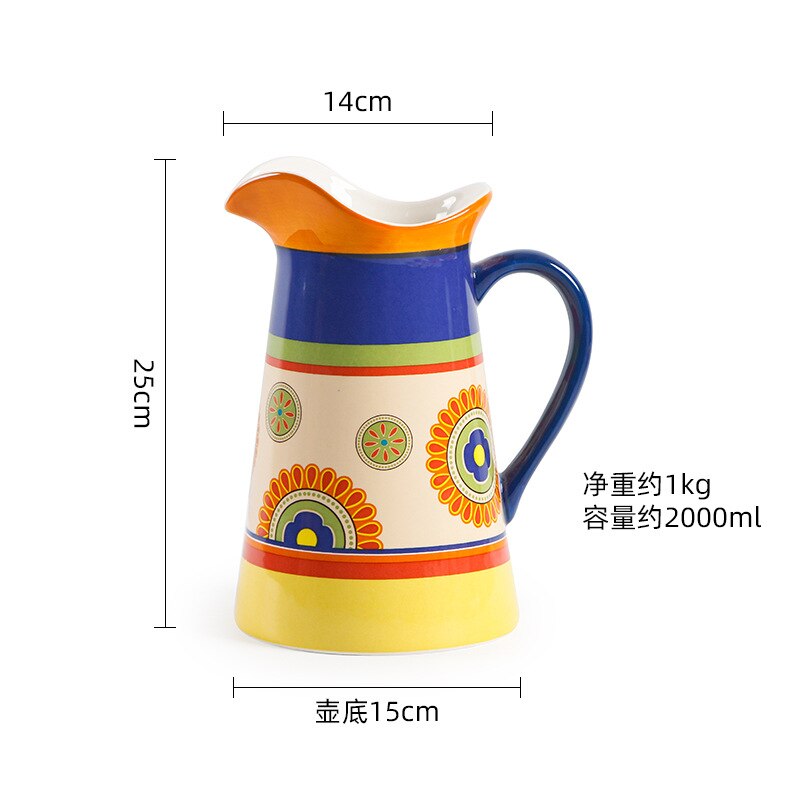 Série latine bols à salade en céramique créatifs, plats occidentaux peints à la main, bols à riz maison sous glaçure, ensemble d'assiettes à nouilles: kettle