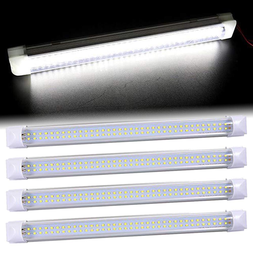 4Pcs 72 LED Interior Lights Strip Light Bar Car Interior Lamp with On/Off Switch For Truck Trailer Caravan Touring Camper Boat