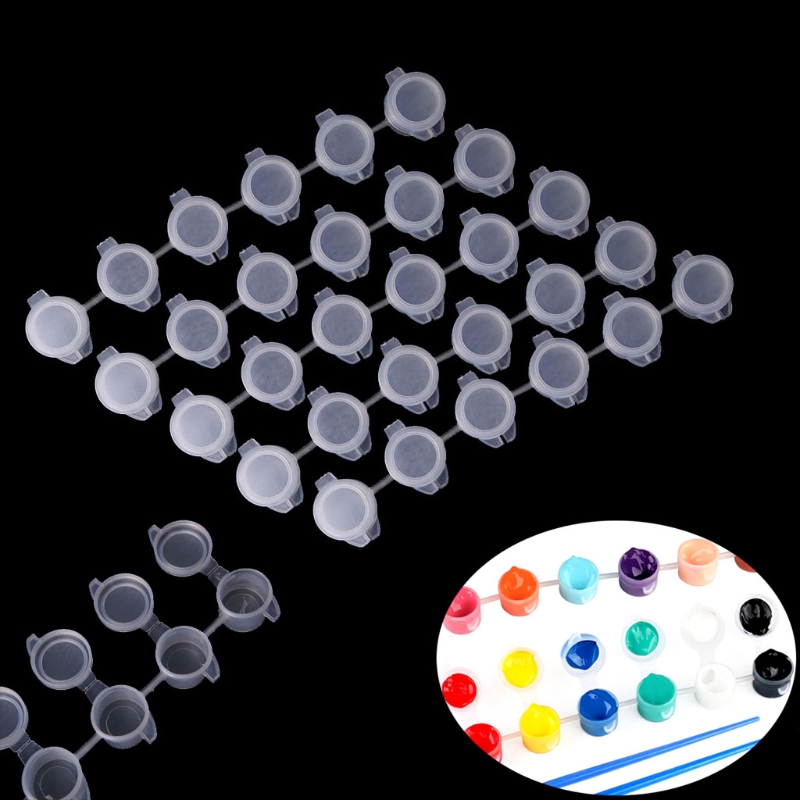 5*6 Stuks Lege Verf Strips Verf Cup Potten, Plastic Opslag Containers Verf Levert Tekening Arts Ambachten Levert