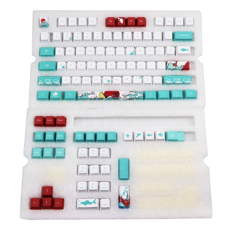 108 nøgle japan japansk rod font tastatur farvestof sublimation pbt oem coral sea keycap til ikbc cherry mx annie mekanisk tastatur