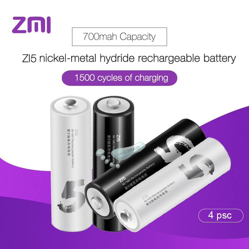 4 stks/partij Xiaomi Oplaadbare Batterij AA 1800 mAh 1.2 V Ni-ZMI ZI5 Power Bank Batterij Voor Afstandsbediening auto Speelgoed