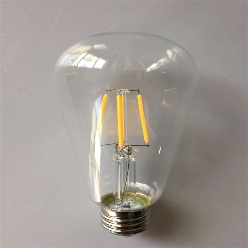Pack of 6 Vintage Edison 6W 220V E26/E27 ST64 Base Squirrel Cage Filament Incandescent Light Bulb Warm White