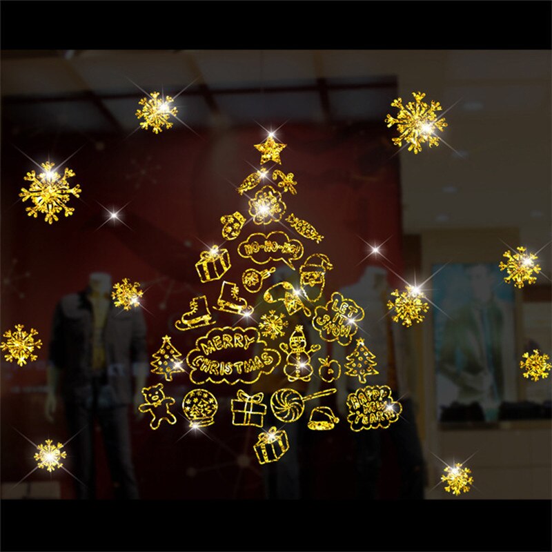 Large Merry Christmas Wall Sticker Stylish Santa Window Room Decoration PVC Year Home Decor Removable