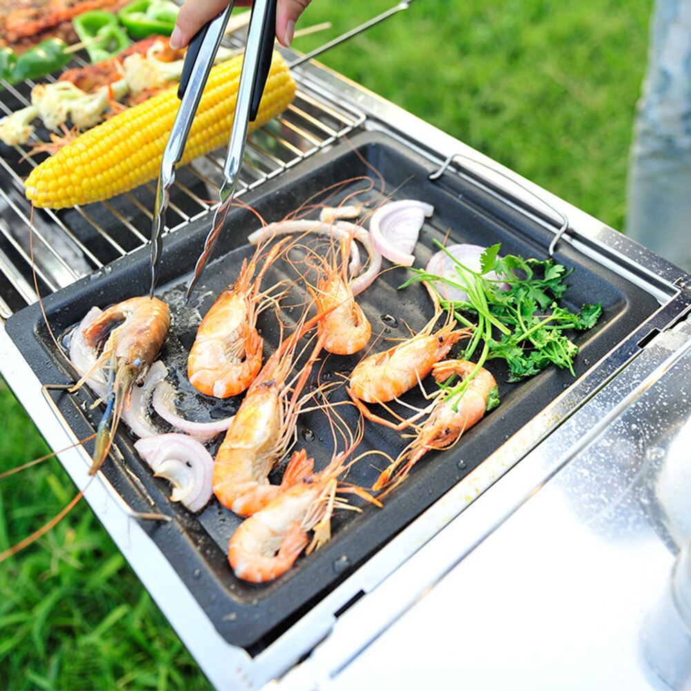BBQ Grill Basket Vegetable Meat Holder Anti-rust Roasting Tin Barbecue Pan Nonstick Fry Barbecue Liner Sheet Cooking Oil Pad