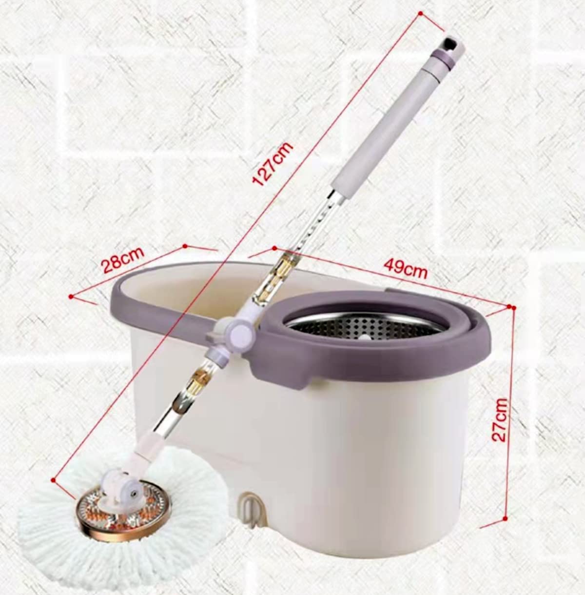 Mop and bucket set with swivel head 360 degree Microfiber mop and Turbo drainer mop set includes 1 additional mop