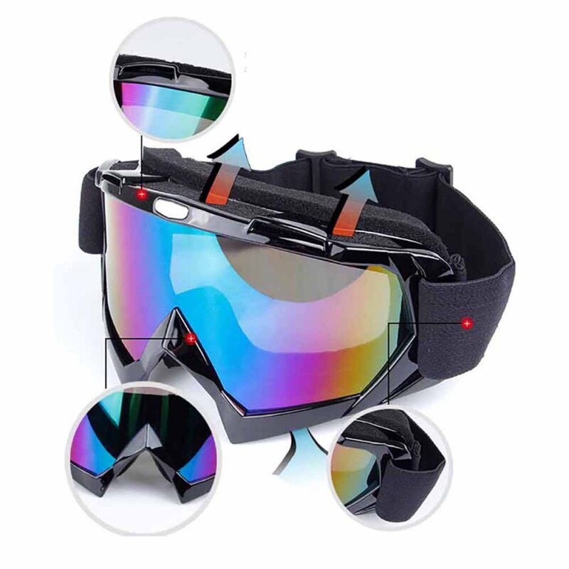 Unisex skibril snowboardmasker winter sneeuwscooter motorcross zonnebril winddicht uv-bescherming wintersportbril