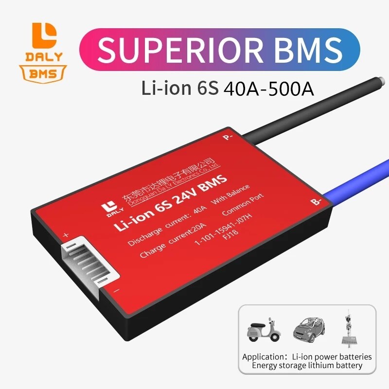 DALY BMS 6S 24V 15A 20A 30A 40A 50A 60A 80A 100A 18650 PCM PCBA Lithium-Ionen Polymer NCM NMC Batterie Pack Mit Balance