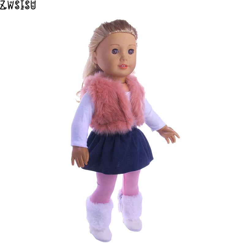 4 unids/set muñeca ropa chaleco camiseta falda Leggings para 18 pulgadas americano y 43 Cm muñeca nacida para generación Navidad bebé niña juguete