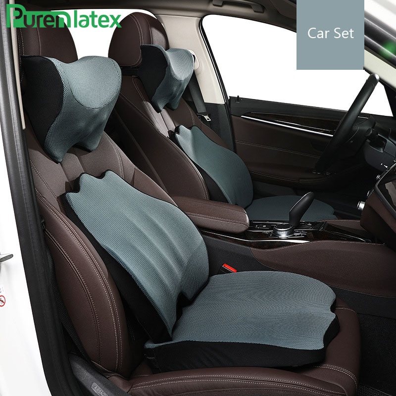 Purenlatex memory foam hovedpude sæde rygpude beskytter nakke cervikal halebenet pude til iskias og rygsmerter