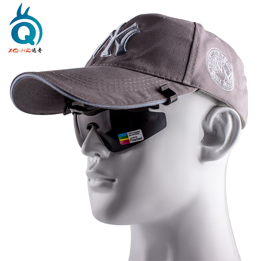 XQ-HD XQ-114A Flip Polarized Sunglasses Suitable Baseball Golf Hat Attached Wrap Over Glasses For Fishing