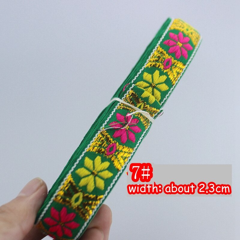 7 Yards/Veel India Tailand Nationale Jacquard Lint Kledingstuk Kostuum Diy Handgemaakte Naaien Doek Riem Decoreren Accessoire Kant: 7Width 2.3CM