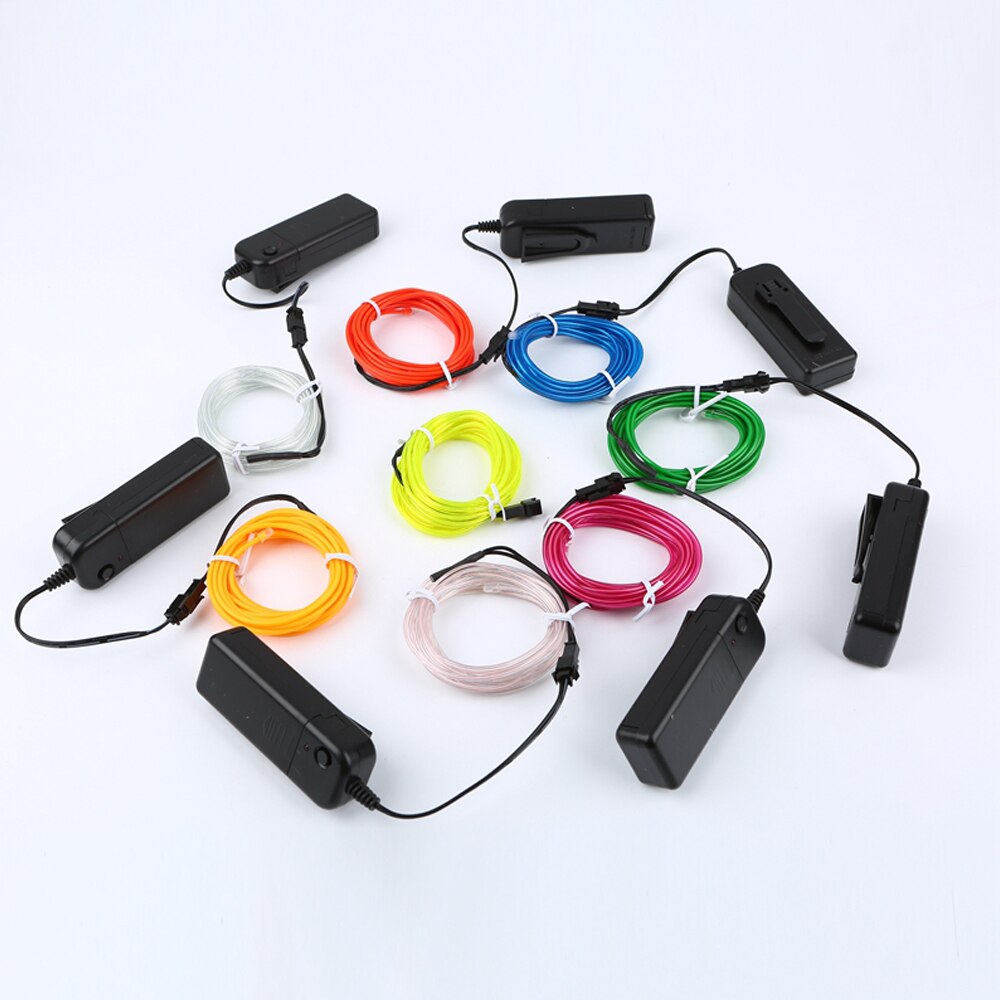 Flexibele Neon Licht 1m 3m 5m 3V Glow EL Wire Rope tape Kabel LED Neon Licht 3 modus Schoenen Kleding Auto Decor Waterdichte LED Strip
