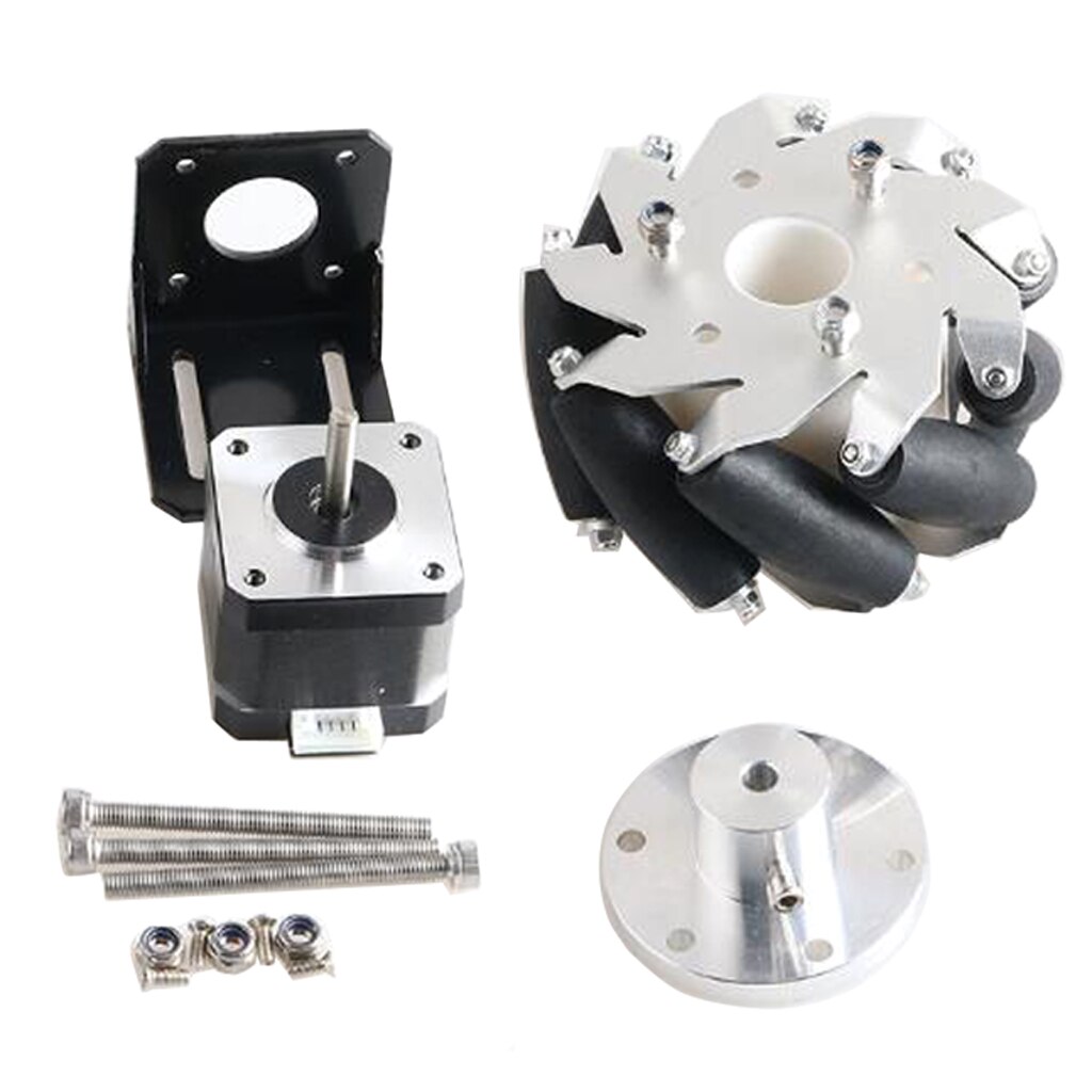 DIY Robot Track Mecanum Diameter Per Wheel: 4 inches (100mm) 42 Stepper Motor with 42 Motor Bracket Set of Matching Screws