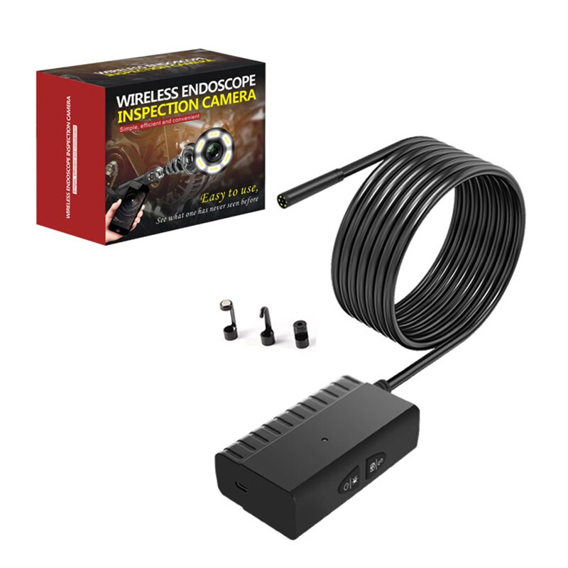 Cámara endoscópica de serpiente boroscopio WiFi HD de 5,5 MM, cámara de endoscopio de 5MP, inalámbrica, IP68, impermeable, cámara de inspección con batería de 2600mAh: 5 m