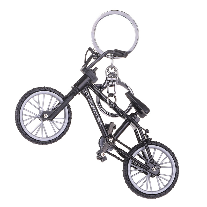 LLavero de bicicleta modelo de aleación Mini dedo de Metal fundido a presión bolsa para bicicleta de montaña llavero colgante juguete para para niños hombres coleccionista