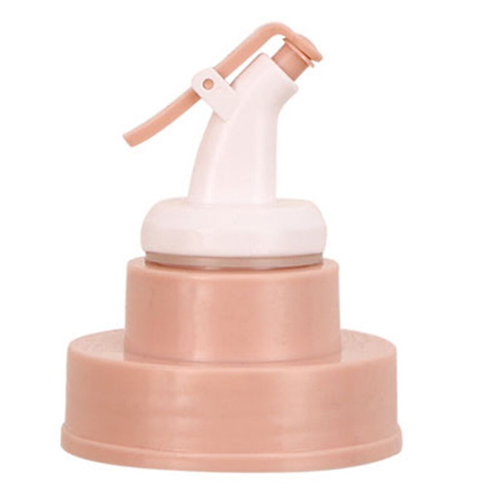 Köksmaterial flip top sprit dispenser munstycke olja vin vinäger flaska hällare med lock propp: Rosa plast