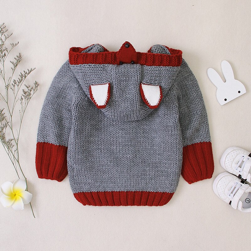 0-3T Peuter Kid Baby Meisje Kleding Herfst Winter Warme Gebreide Trui Lange Mouwen Hooded Vest Trui Truien leuke Outfit