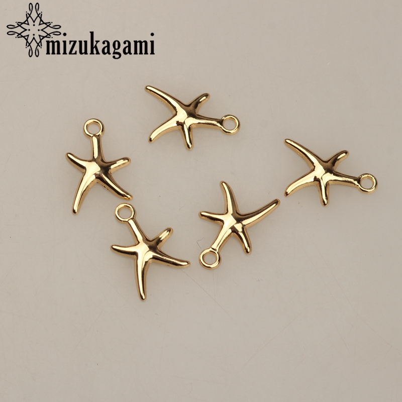 10 teile/los 11*18 MM Zink Legierung Gold Metall Mini Seestern Sterne Charms Anhänger Für DIY Schmuck Finding Herstellung zubehör