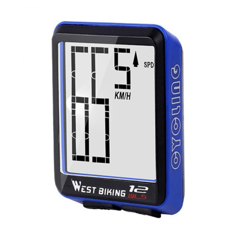 Bike Speedometer Wireless Large Character Code Table Large Screen English Waterproof Luminous Sports Sensors MTB Speed Meter: blue